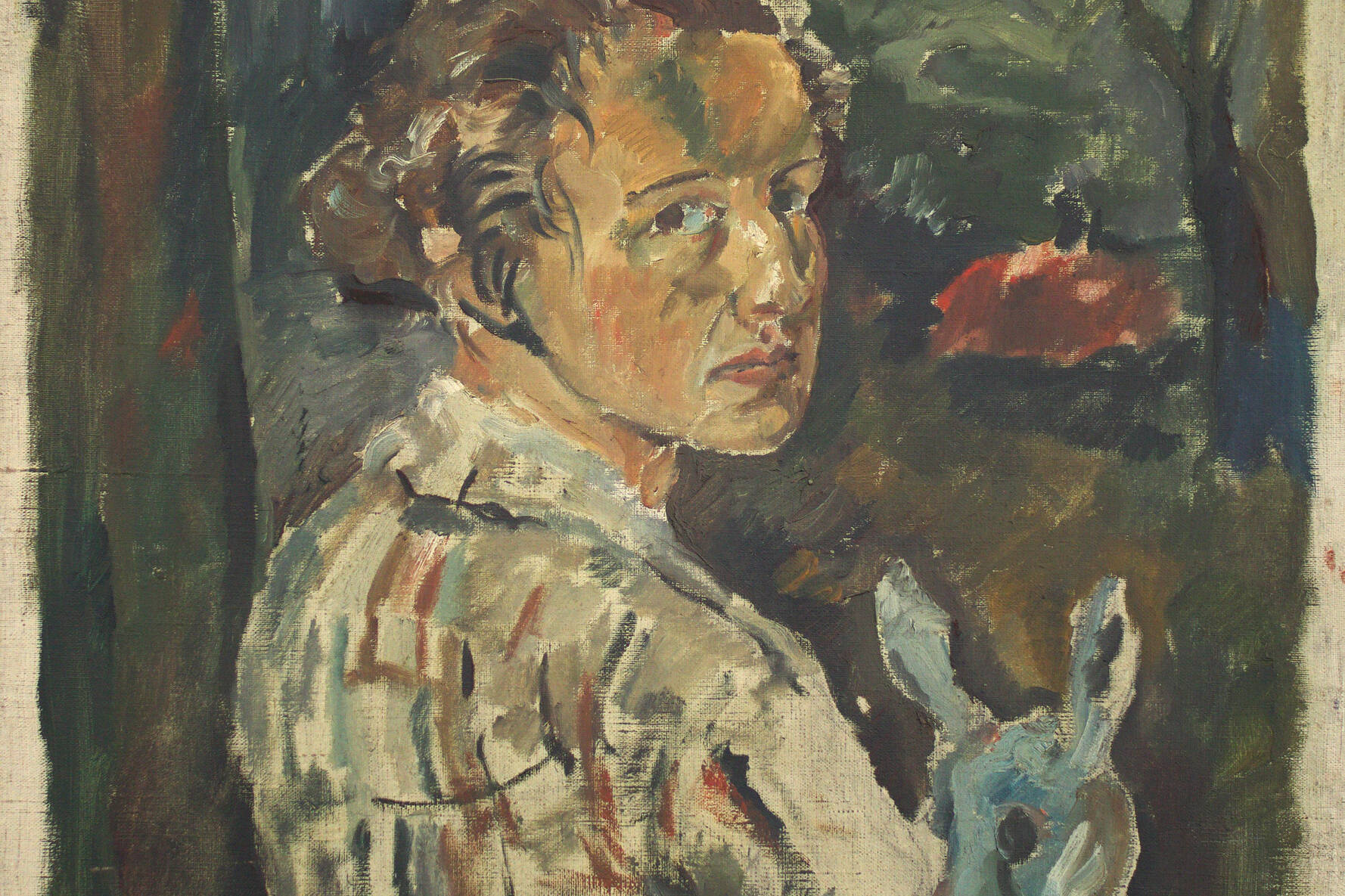 Frau mit Ziege